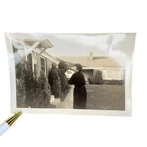 Vtg Grandmother Distracted with Newborn Baby Monochrome Photography Found